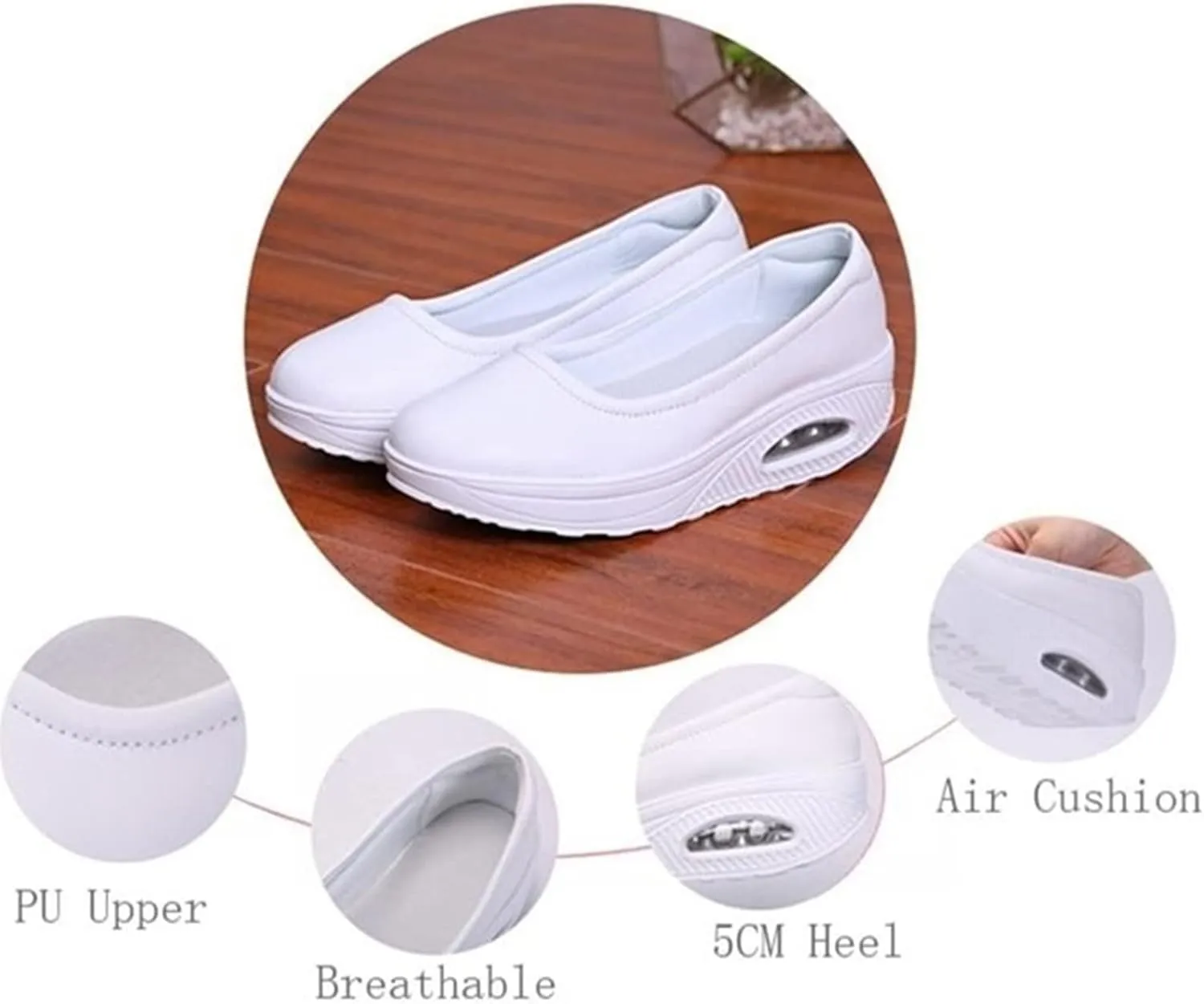 Touchmosees Air Cushion Nurse Sneakers Orthopedic Diabetic Walking Wedge Sneaker Platform Breathable Sneakers