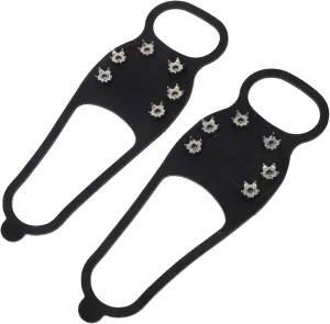 Toyvian Crampons for Hiking Anti-Skid Overshoes Ice Cleat Spikes Snow Anti Slip Shoe Covers Silicone Grips for Winter Climbing