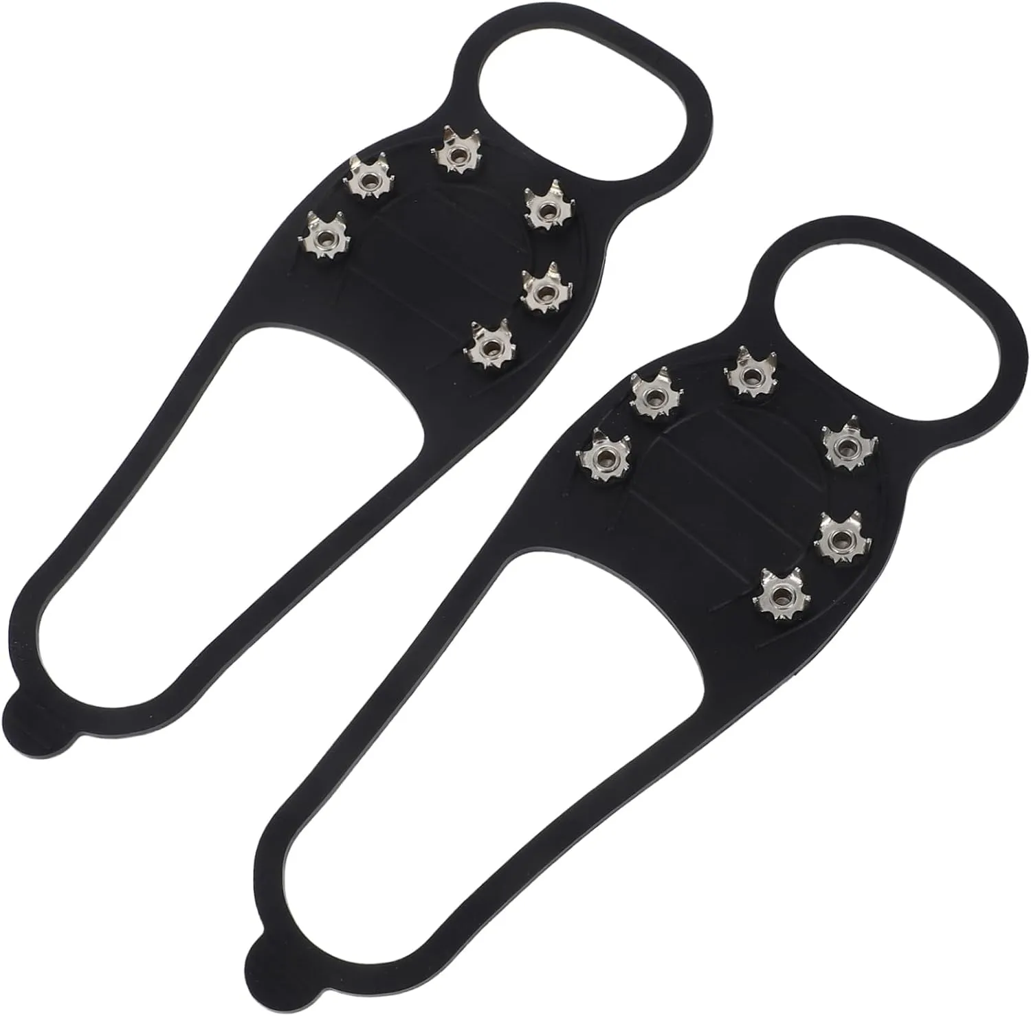 Toyvian Crampons for Hiking Anti-Skid Overshoes Ice Cleat Spikes Snow Anti Slip Shoe Covers Silicone Grips for Winter Climbing
