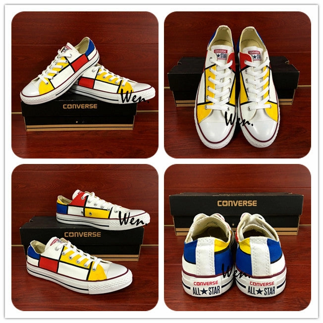 Client Meet Wide Base All Star Converse Shoes Mondrian Custom