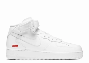 Sports Class Supreme x Air Force 1 Mid "Box Logo - Triple White"