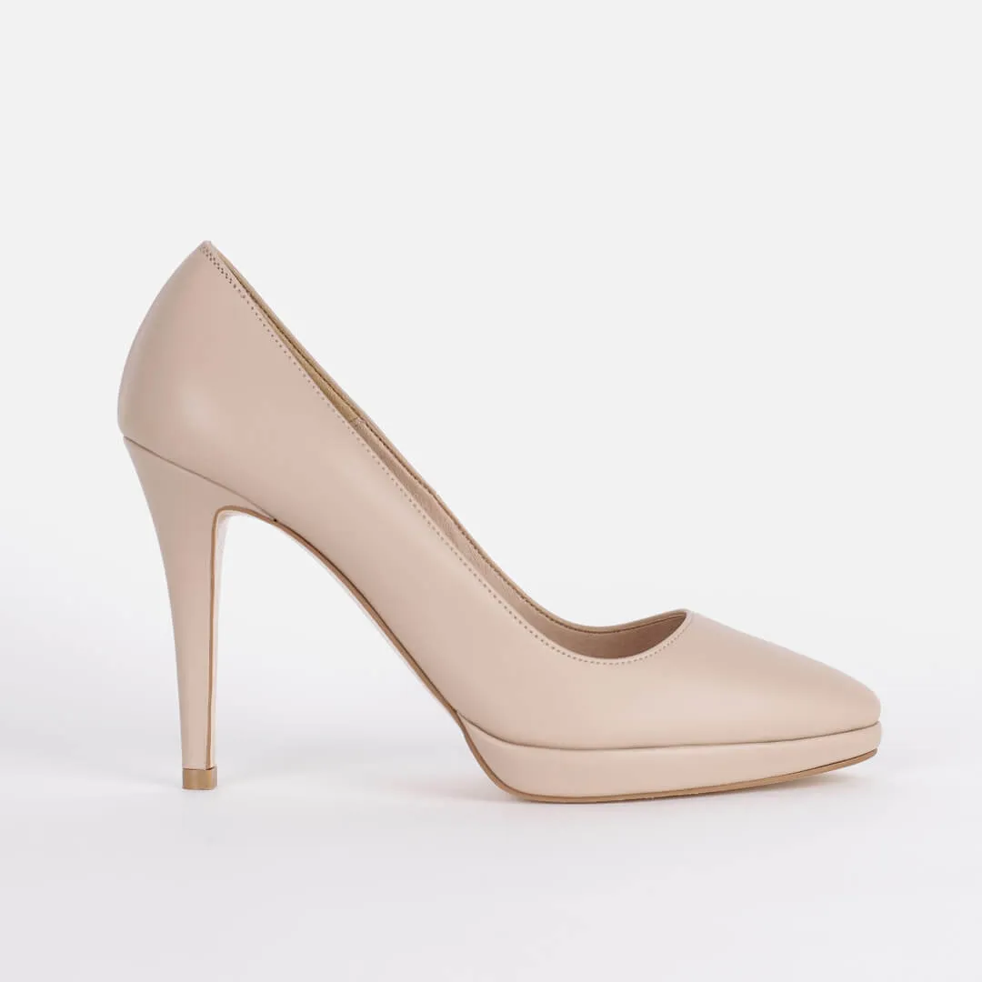 *UK size 13 - ELKO `24 - beige, 10/1cm heels