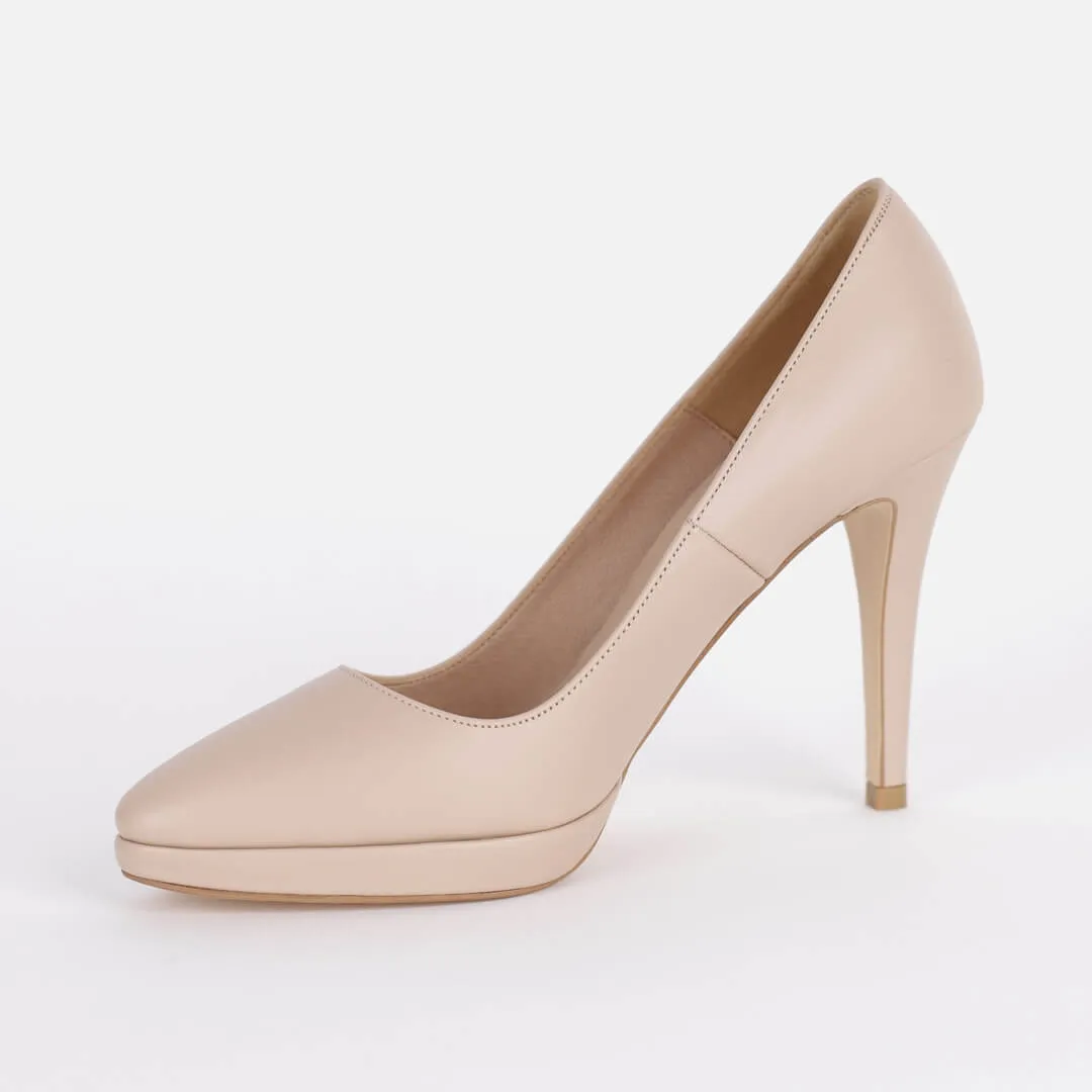 *UK size 13 - ELKO `24 - beige, 10/1cm heels