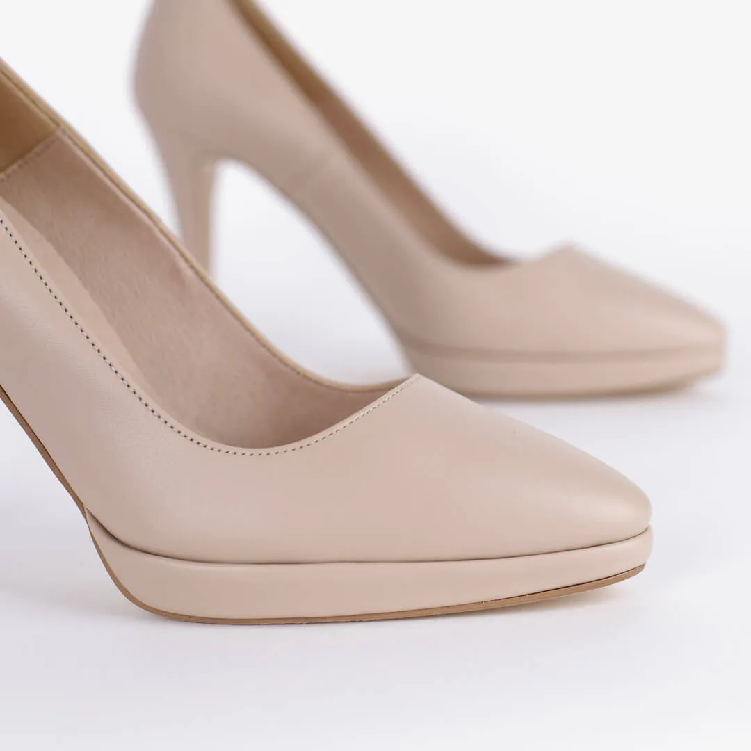 *UK size 13 - ELKO `24 - beige, 10/1cm heels