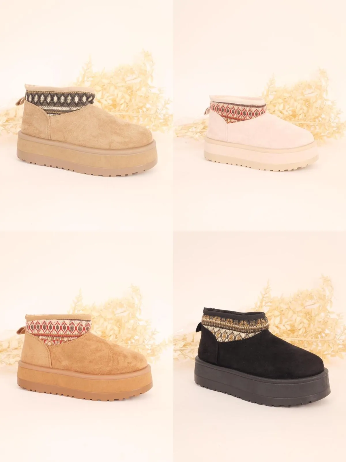 ULTRA MINI PLATFORM KNITTED DETAIL ANKLE BOOTS IN KHAKI
