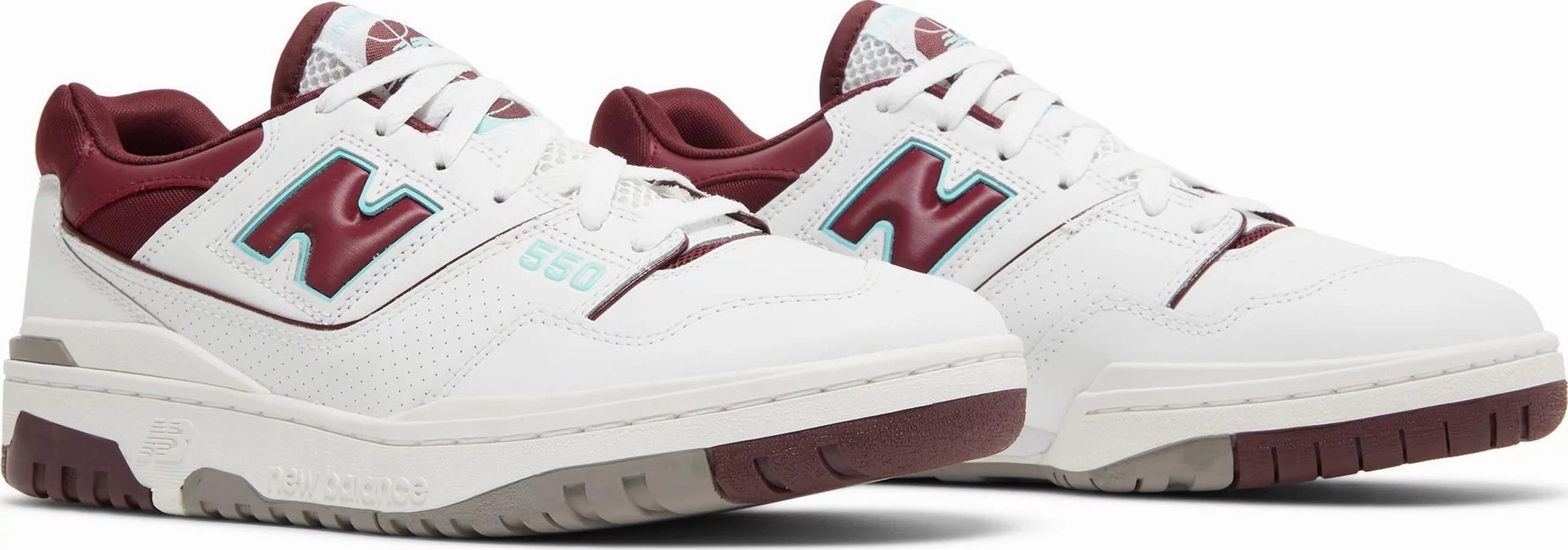 New Balance 550 Burgundy Cyan Stretch knit