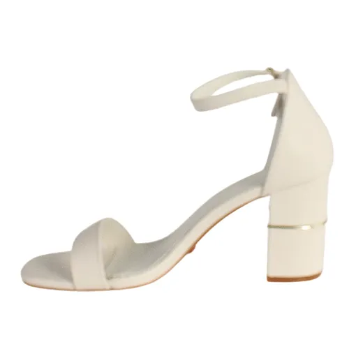 Una Healy Block Heeled Sandals -  Satin Doll - White