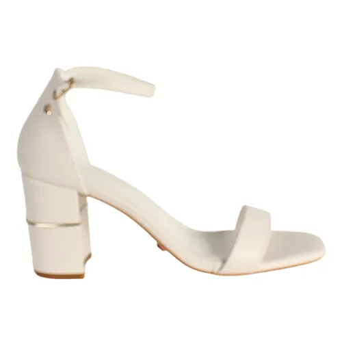 Una Healy Block Heeled Sandals -  Satin Doll - White