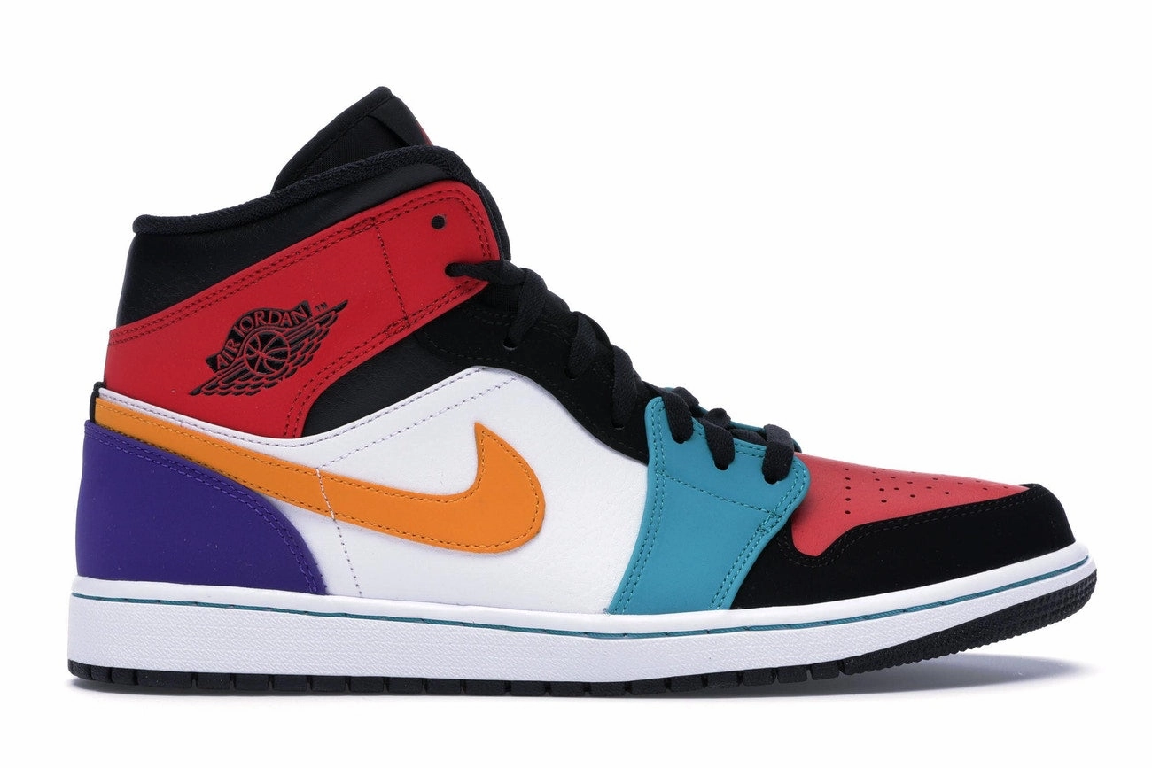 Natural Feel No Tie Jordan 1 Mid Bred Multi-Color