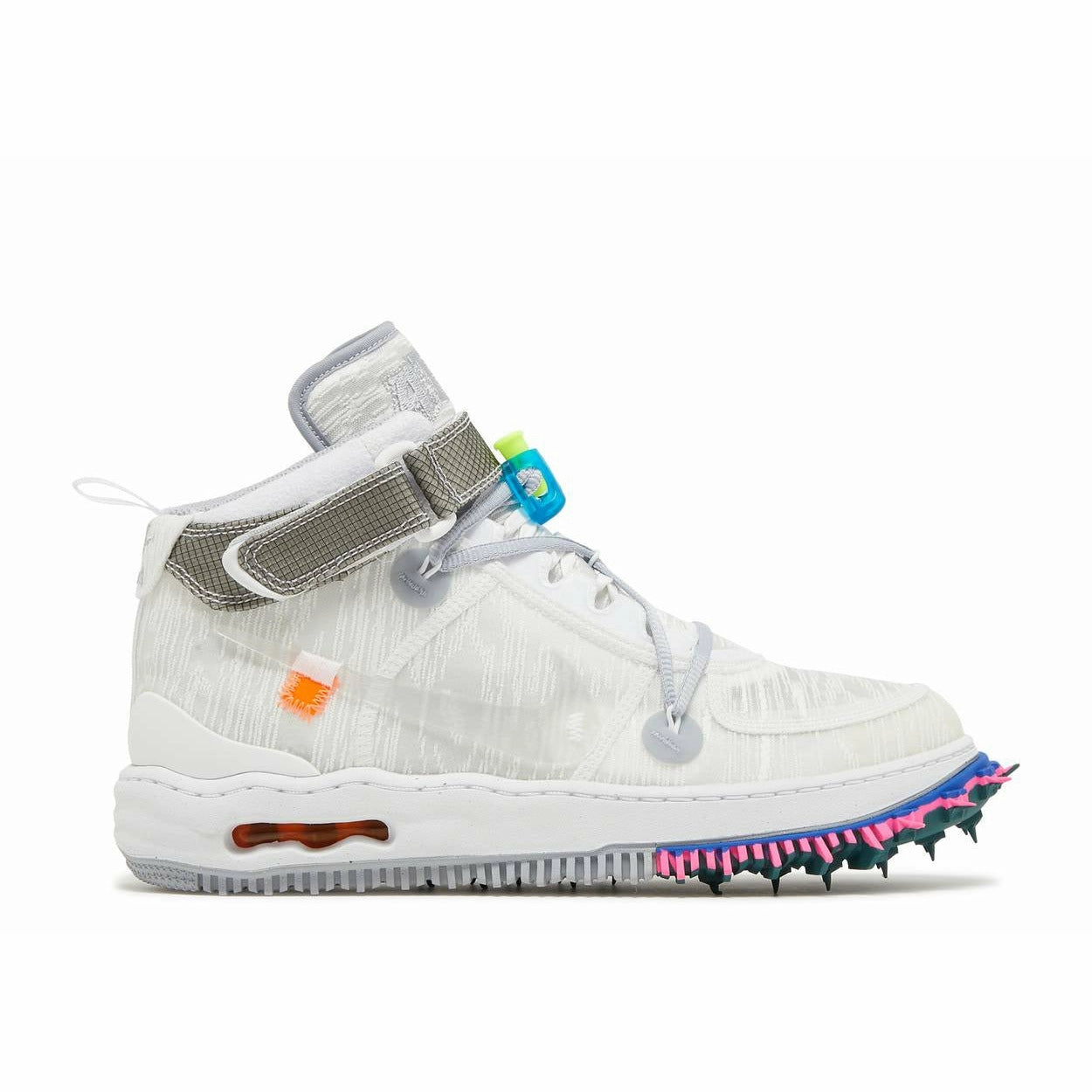 Off-White X Air Force 1 Mid "White" (2022) Lightweight Knit Fabric Adaptive Technology