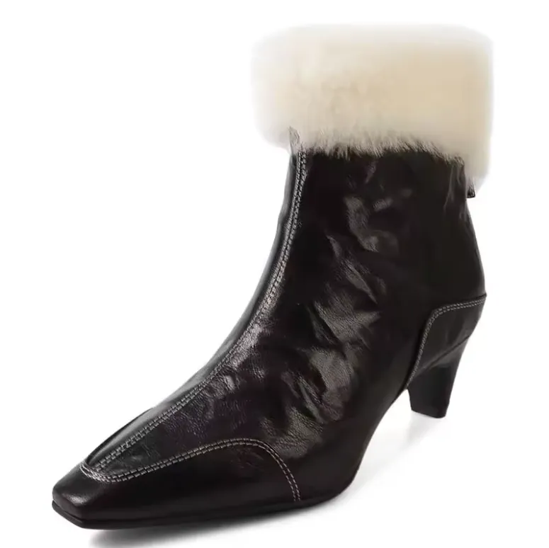 USS Shoes Ariana Women's With Warm Plush Leather Ankle Boots