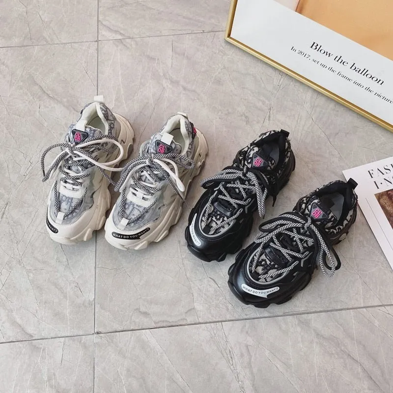 Uta Pattern Fabric Sneakers - 2 Colors