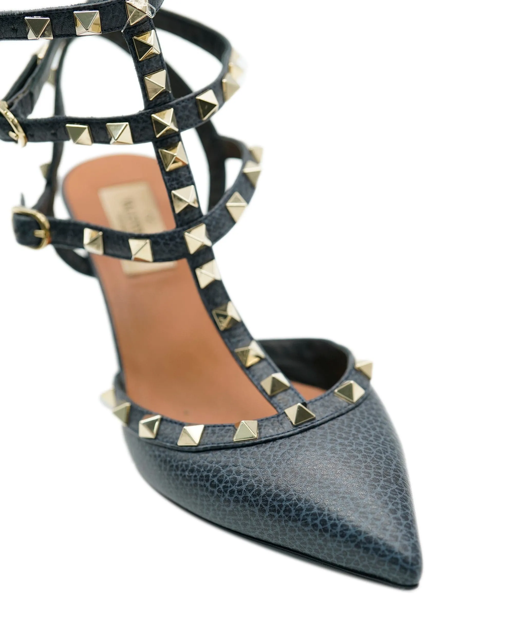 Valentino Rockstud Deep Blue Kitten Heel AJC0454