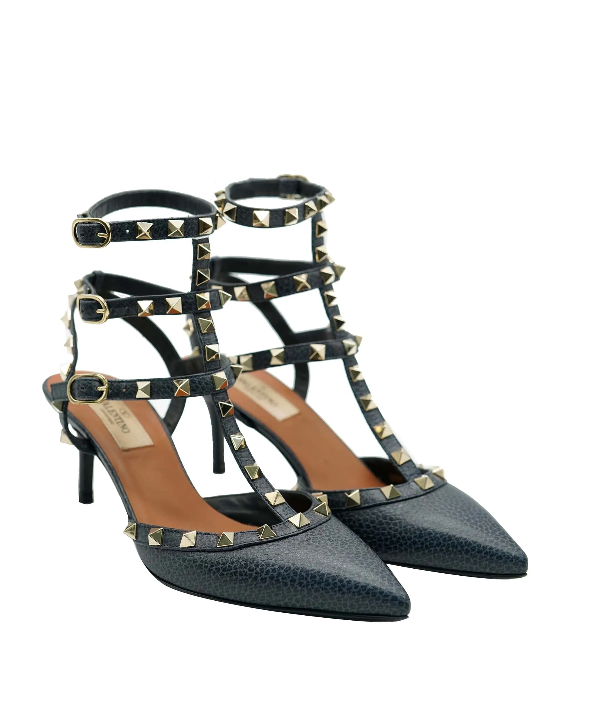 Valentino Rockstud Deep Blue Kitten Heel AJC0454