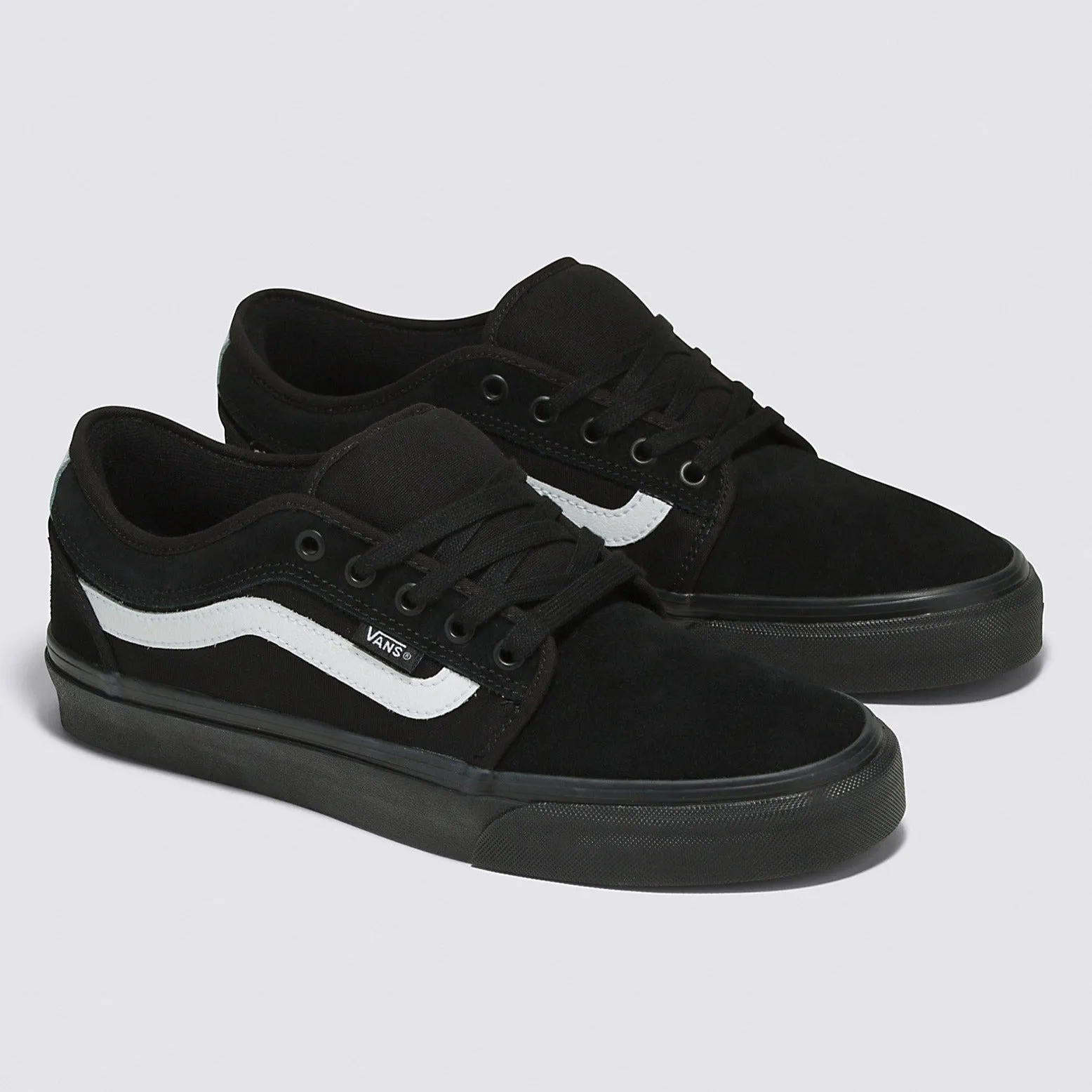 Vans Chukka Low Sidestripe Skateboard Shoe - Black/Black/White