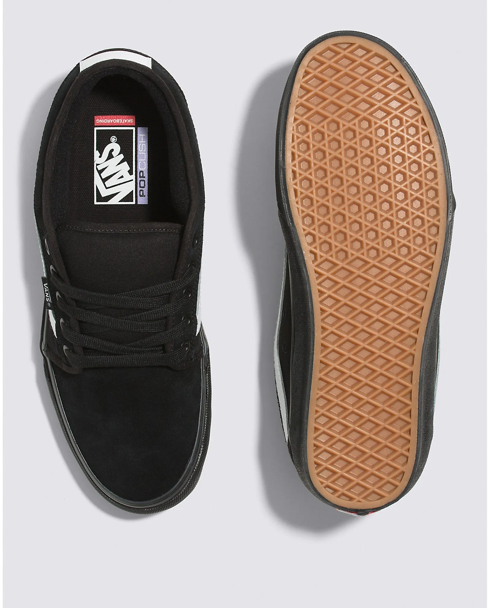 Vans Chukka Low Sidestripe Skateboard Shoe - Black/Black/White