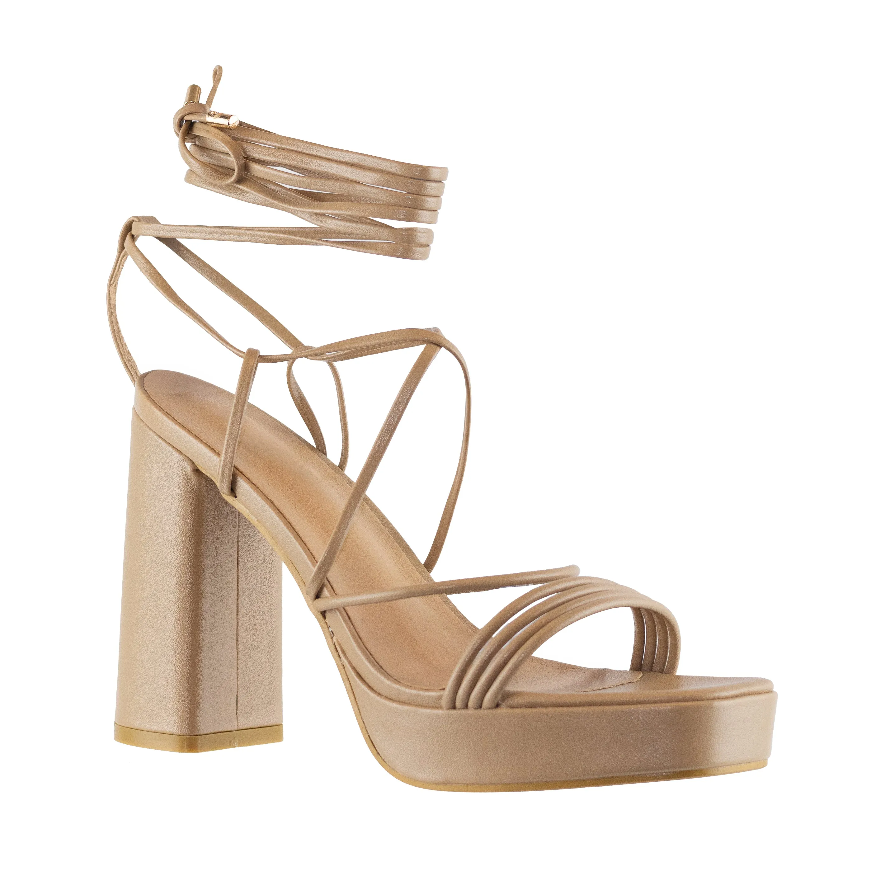 Veda - Platform Lace-Up High Heels, Chunky Heel & Stylish Design, Ideal for Making a Statement at Parties or Special Occasions