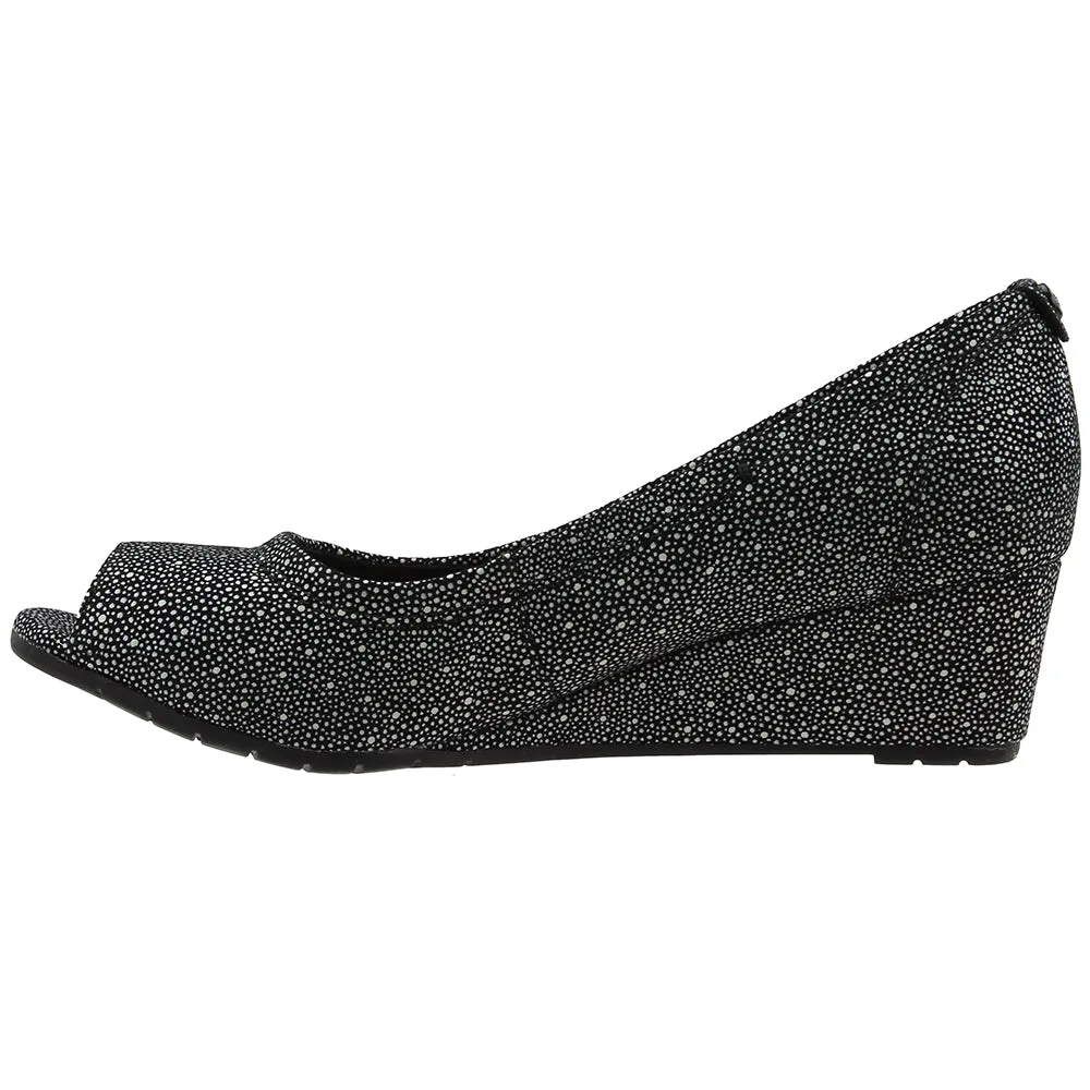 Vendra Daisy Glitter Peep Toe Pumps