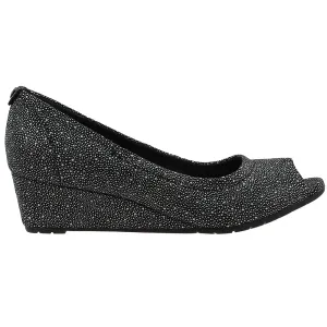 Vendra Daisy Glitter Peep Toe Pumps