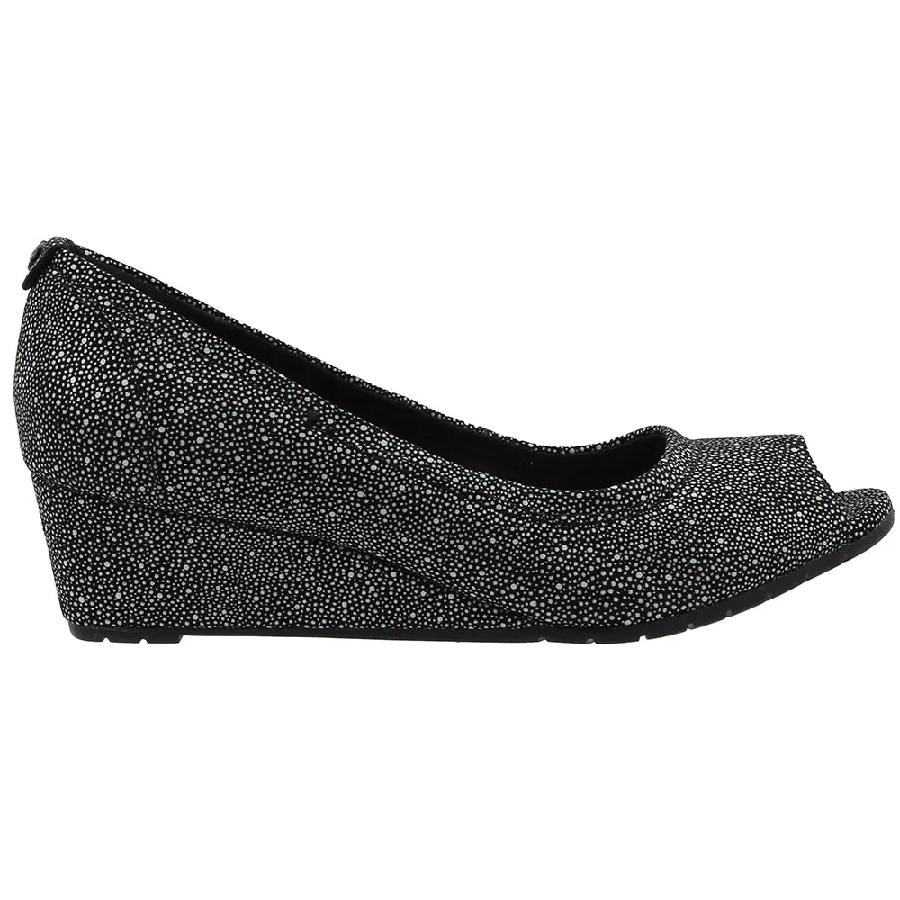 Vendra Daisy Glitter Peep Toe Pumps