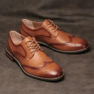 Venloes - Nette Heren Schoenen Wingtip Leren Oxford met Brogue Details
