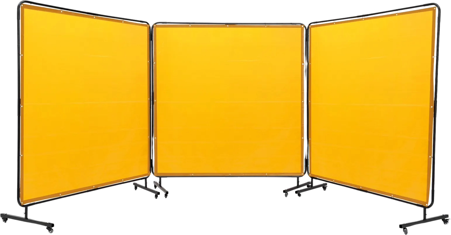 Vevor Welding Screen 3-Panel 6' x 6' Flame Resistant Vinyl Protection Screen with Frame and Wheels New