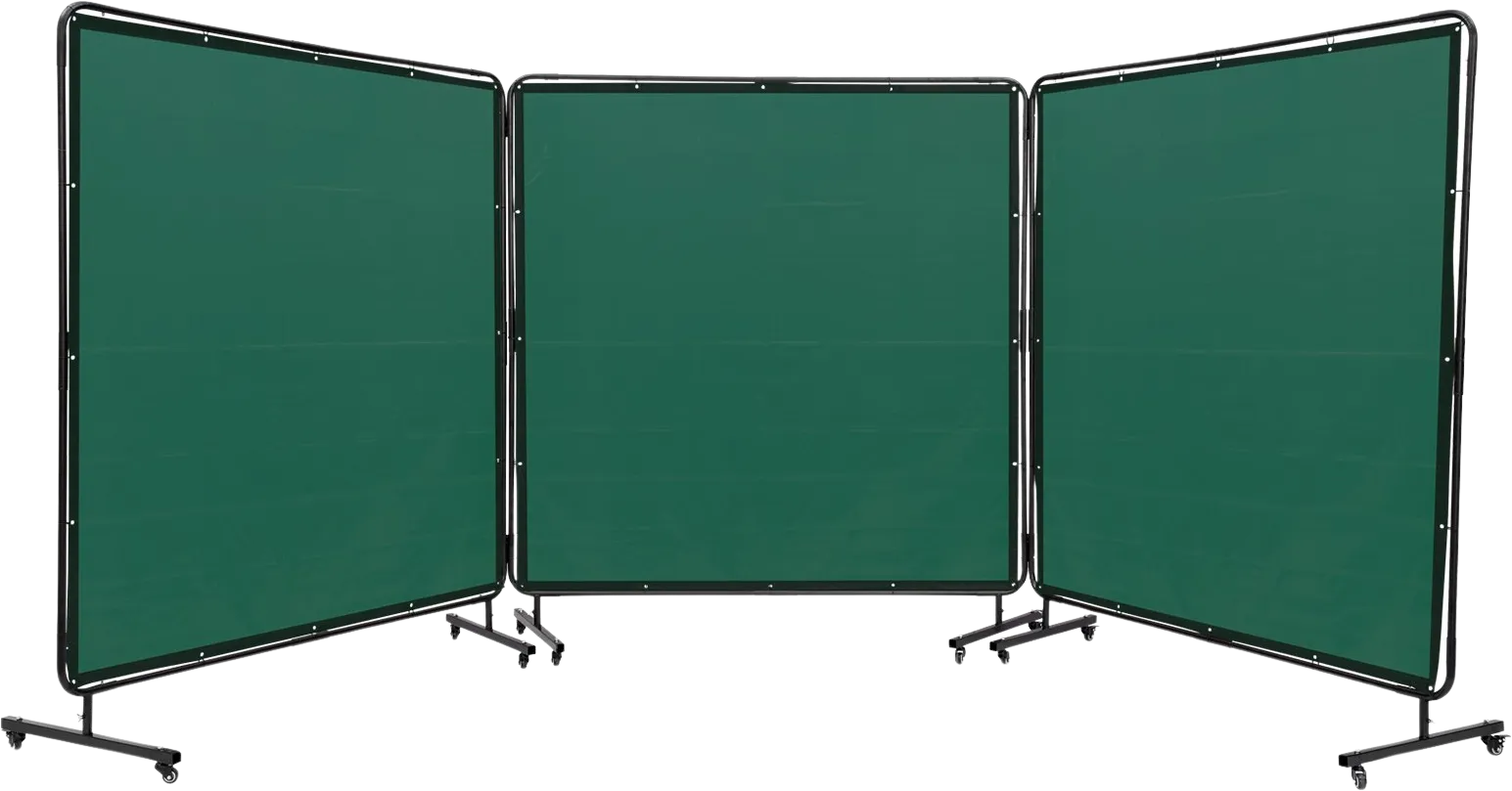 Vevor Welding Screen 3-Panel 6' x 6' Flame Resistant Vinyl Protection Screen with Frame and Wheels New