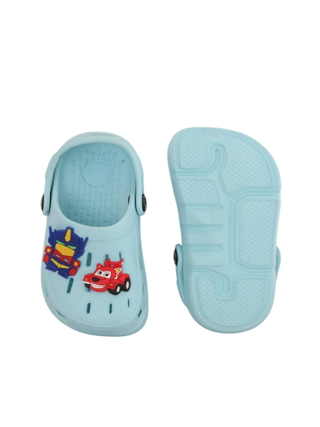Vibrant Racing Car and Robot Cartoon Design Clogs for Boys