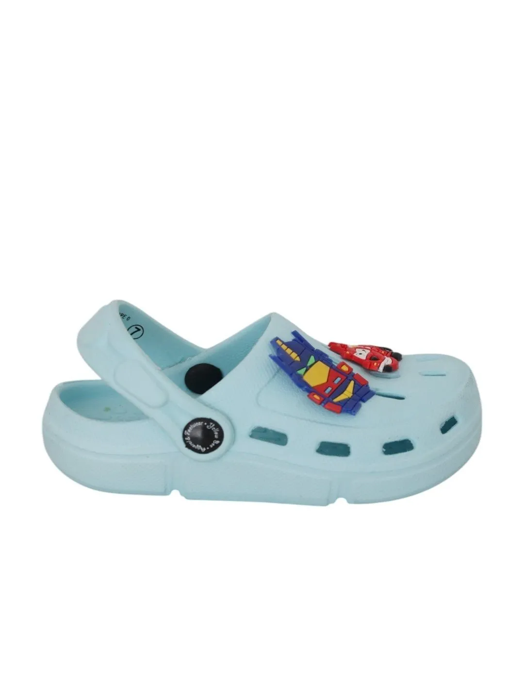 Vibrant Racing Car and Robot Cartoon Design Clogs for Boys