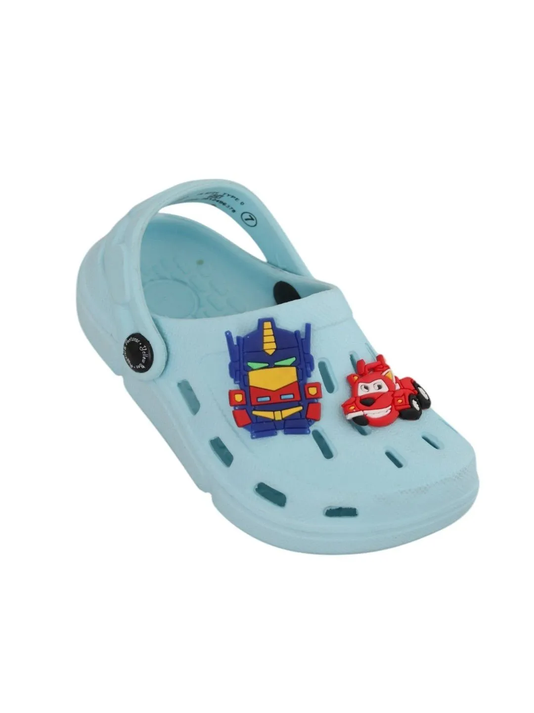 Vibrant Racing Car and Robot Cartoon Design Clogs for Boys