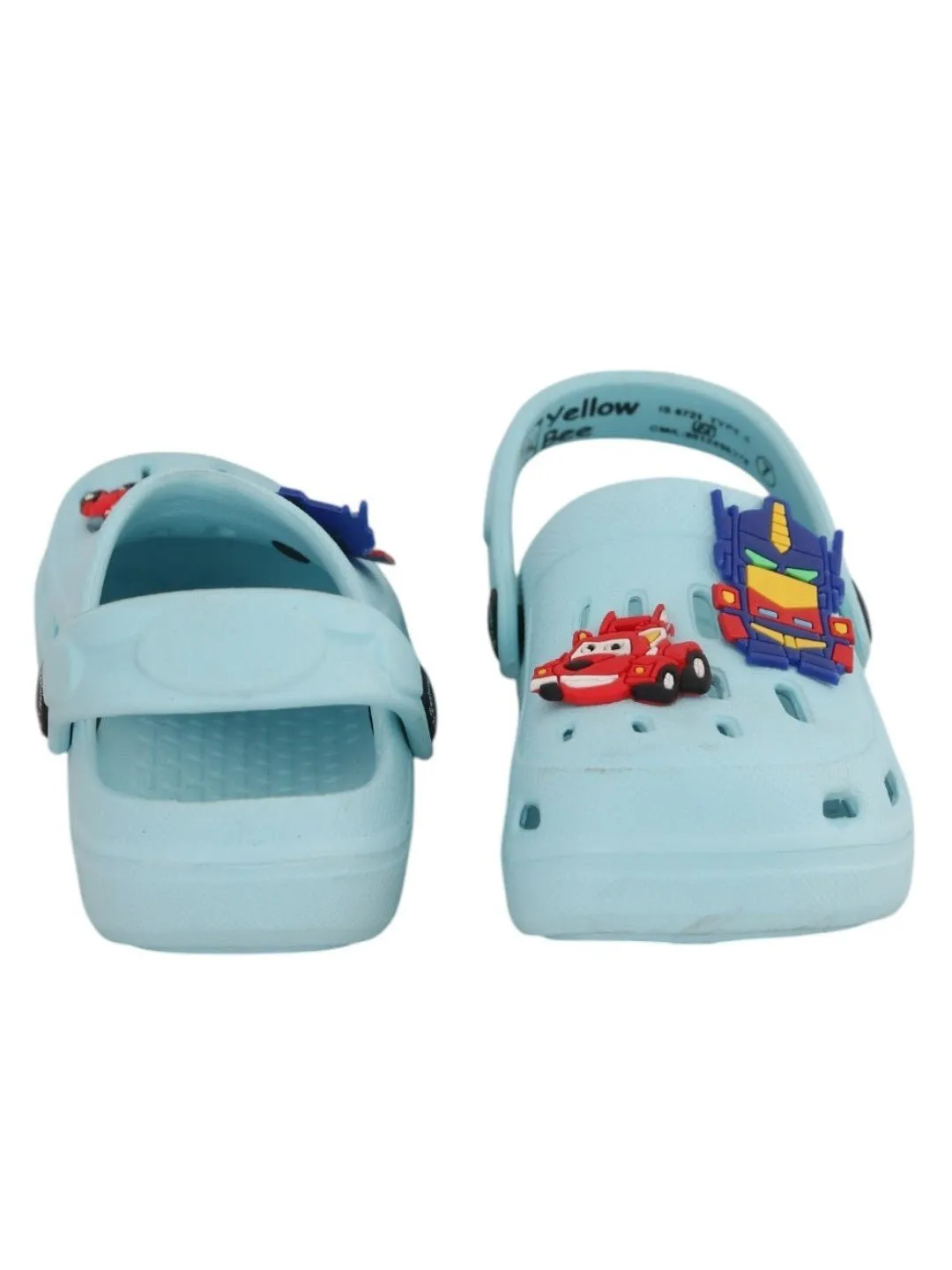 Vibrant Racing Car and Robot Cartoon Design Clogs for Boys