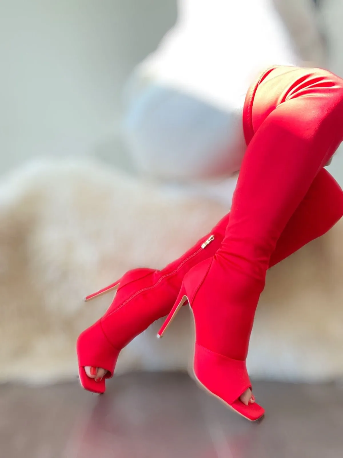 Victoria-02 By Pazzle Over The Knee Thigh High Open Peep Toe Boots