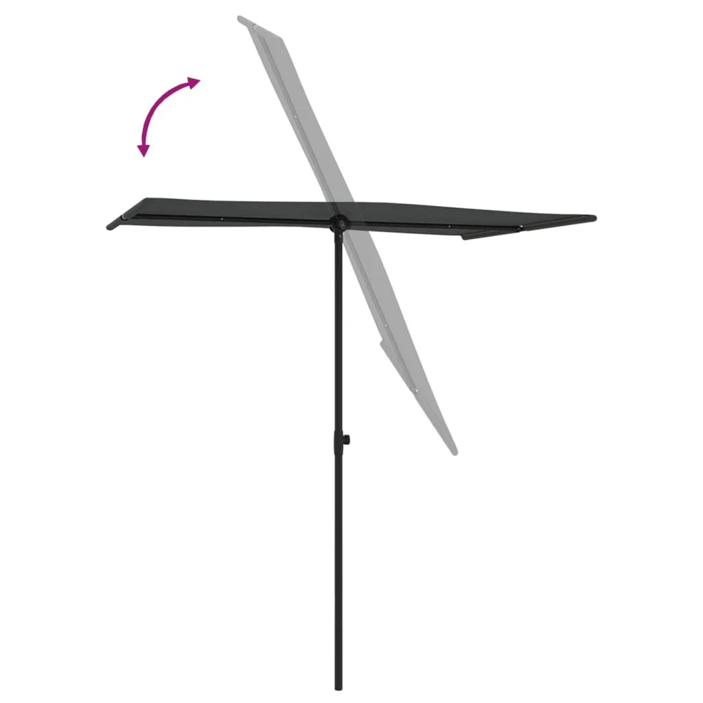 vidaXL Garden Parasol with Aluminium Pole 180x110 cm Anthracite