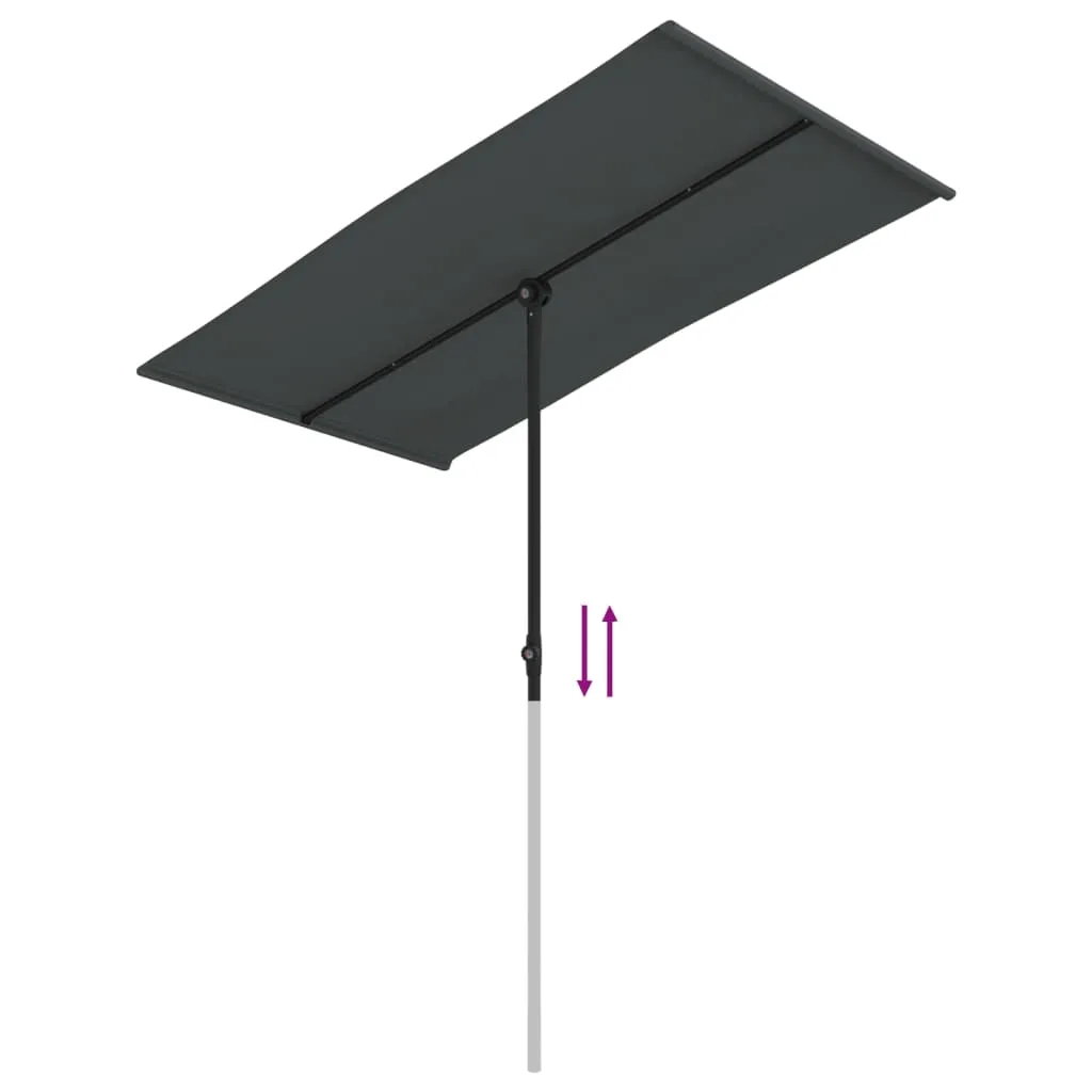 vidaXL Garden Parasol with Aluminium Pole 180x110 cm Anthracite