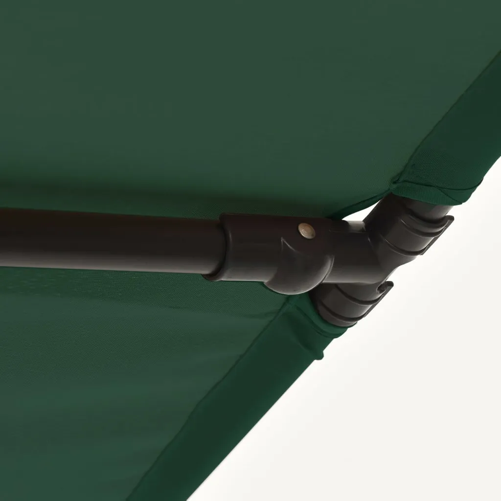 vidaXL Garden Parasol with Aluminium Pole 180x110 cm Green