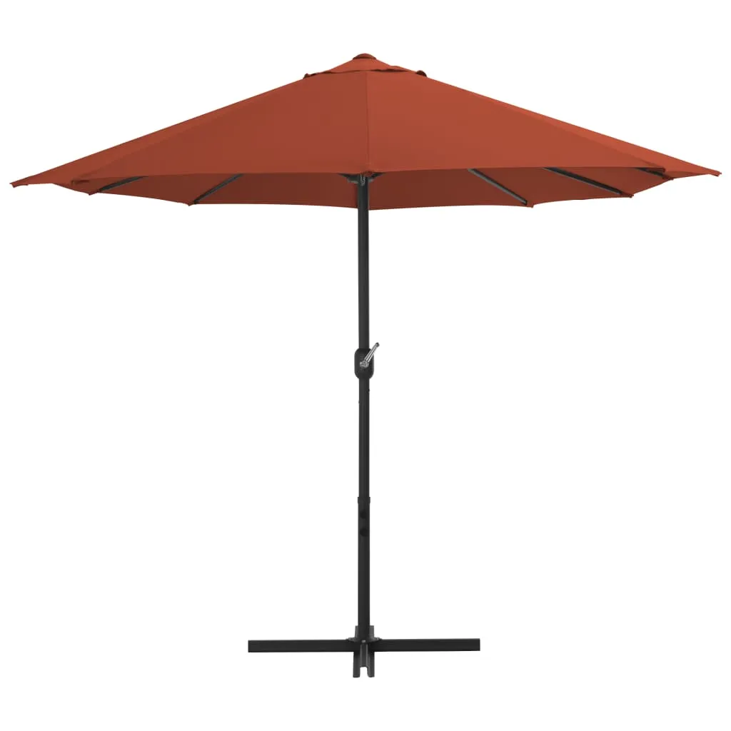 vidaXL Garden Parasol with Aluminium Pole 460x270 cm Terracotta