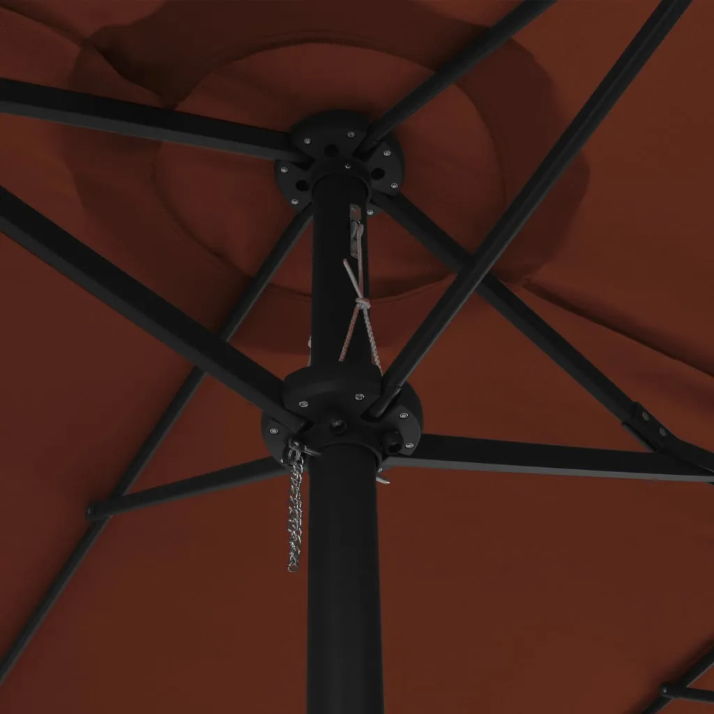 vidaXL Garden Parasol with Aluminium Pole 460x270 cm Terracotta
