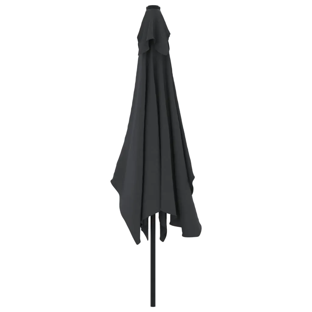vidaXL Garden Parasol with Metal Pole 300x200 cm Black