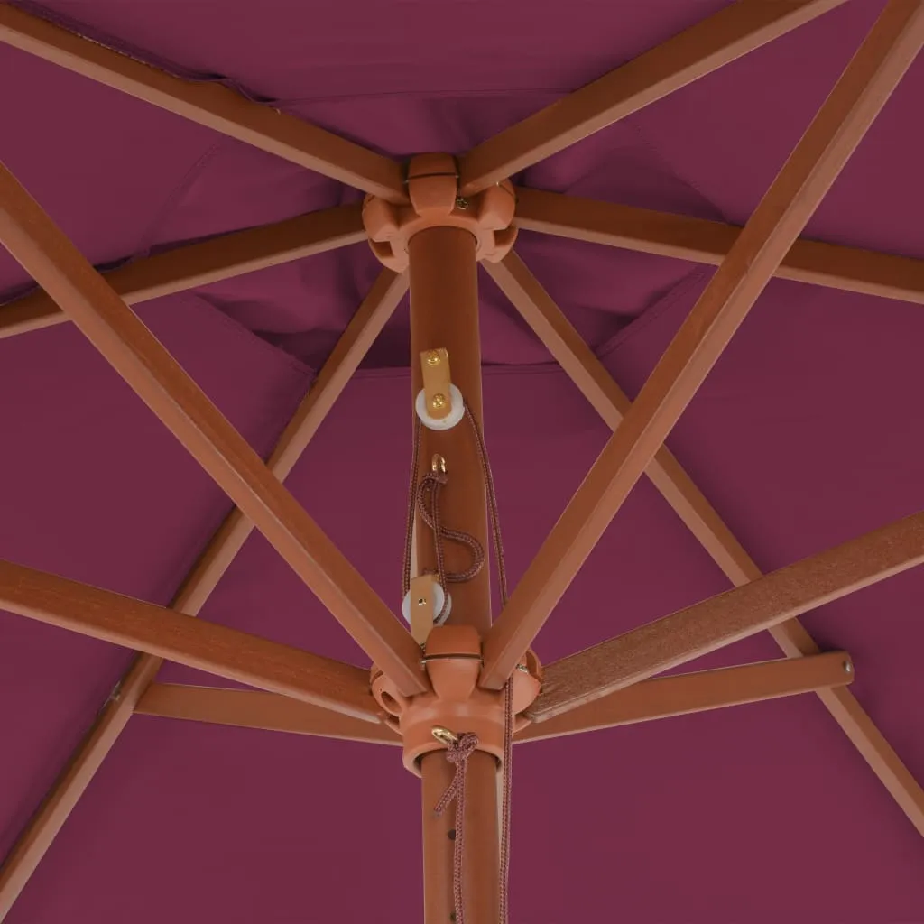 vidaXL Garden Parasol with Wooden Pole 270 cm Bordeaux Red
