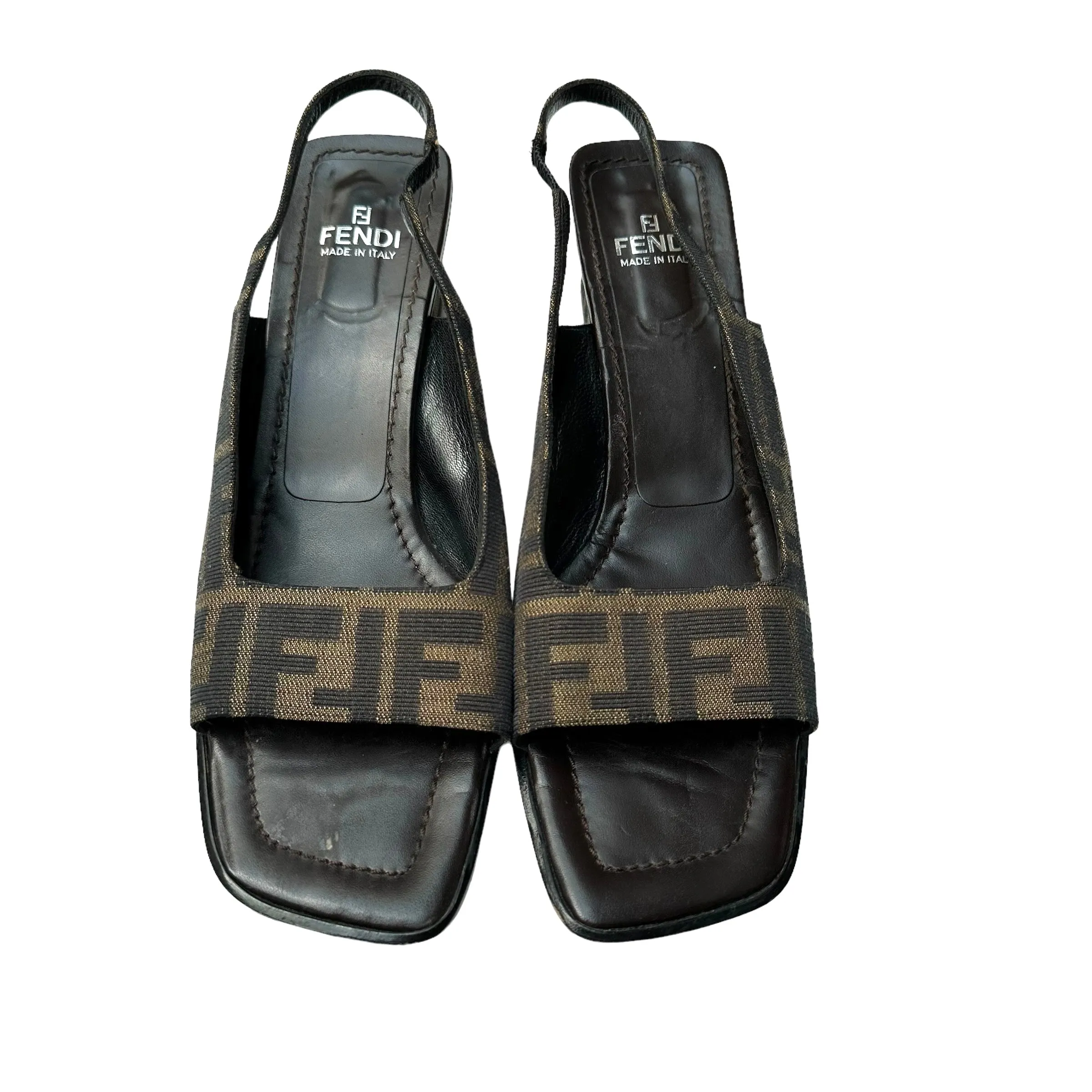 Vintage Logo Brown Heels - 10.5