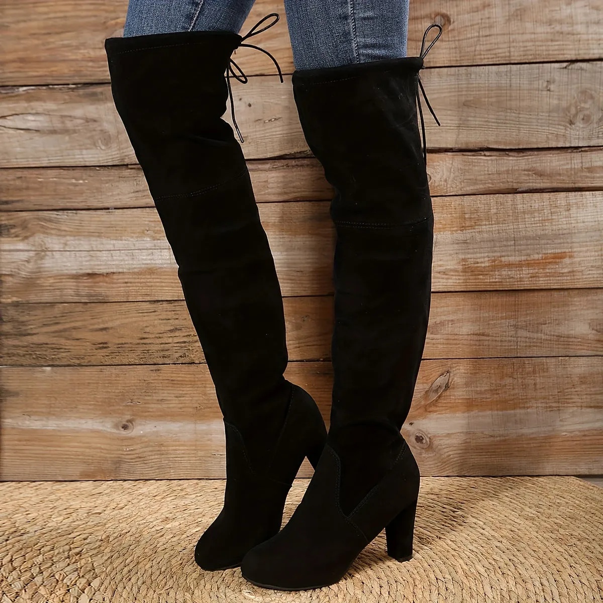 Viola Tie Up Over Knee Boots