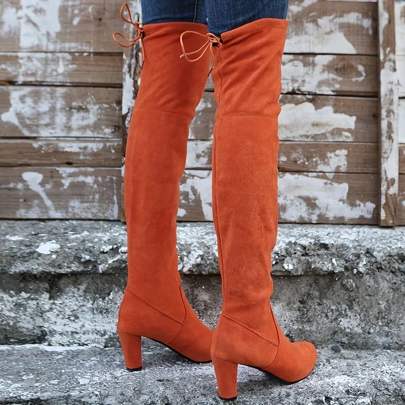 Viola Tie Up Over Knee Boots