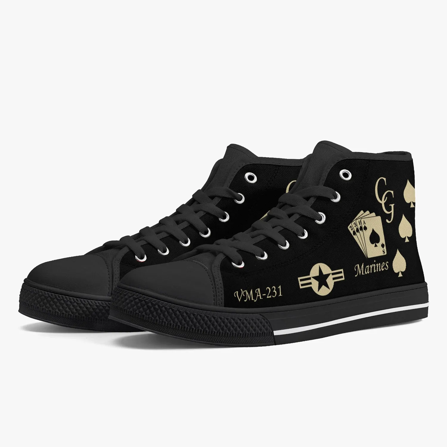VMA-231 "Ace of Spades" High Top Canvas Shoes