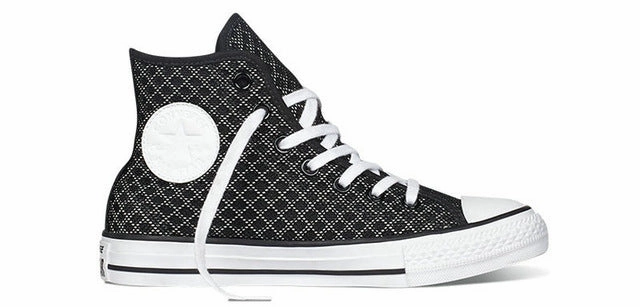 Converse black Stripe weave sneakers canvas shoes Love Step Chic Footwear