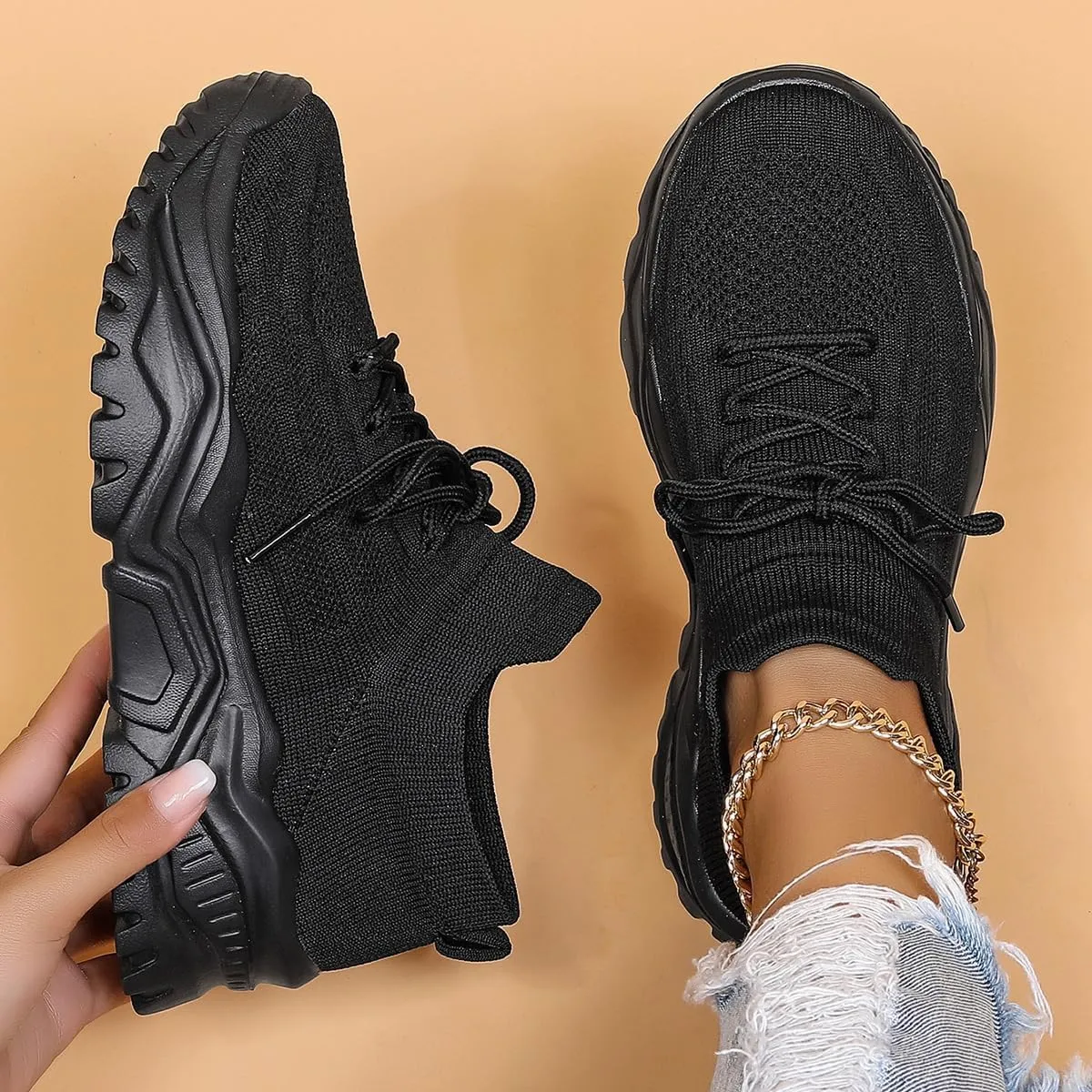 Walking Running Sneakers,with Arch Support Orthopedic Shoes,Non-Slip Orthopedic Sneakers,Breathable Mesh Casual Footwear