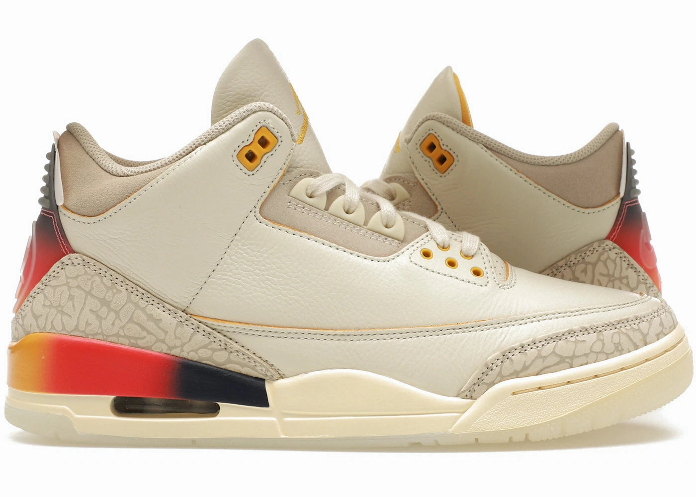 Sturdy heel - hugging Jordan 3 Retro SP J Balvin Medell??n Sunset