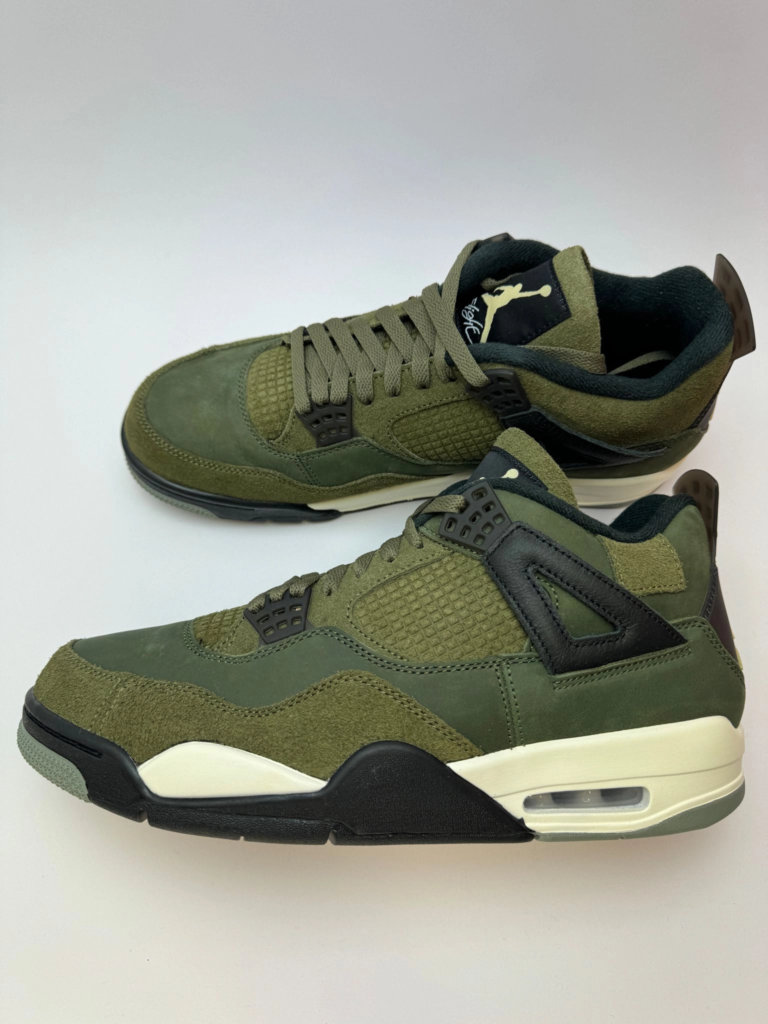 Air Jordan 4 Retro "Craft Medium Olive" branded shoes non - perforated - upper shoes