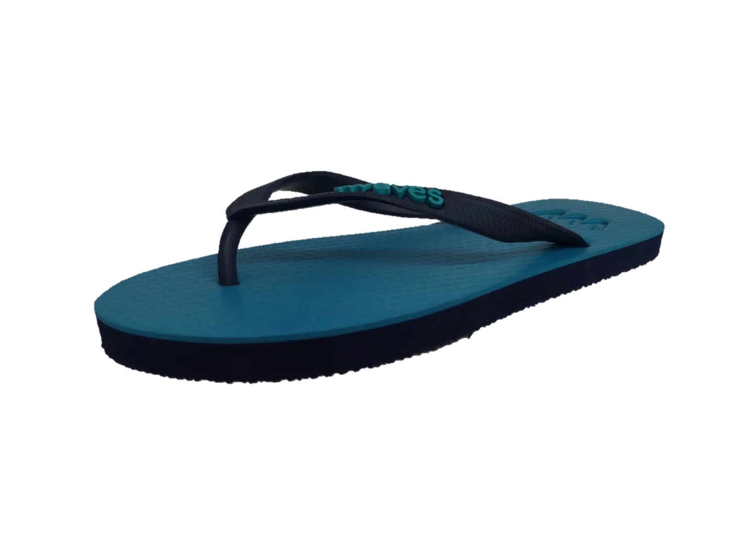 Waves Unisex Flip Flop, Turquoise & Navy
