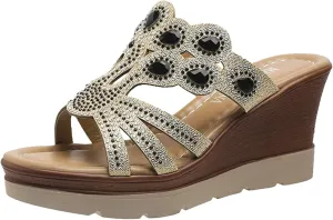 Wedge Sandals for Women 2024 Women's Fashion Wedge Sandals Crystal Strap Diamond Wedge High Heels