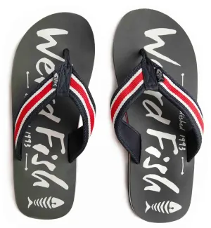 Weird Fish Mens Waterford Flip Flops - Grey